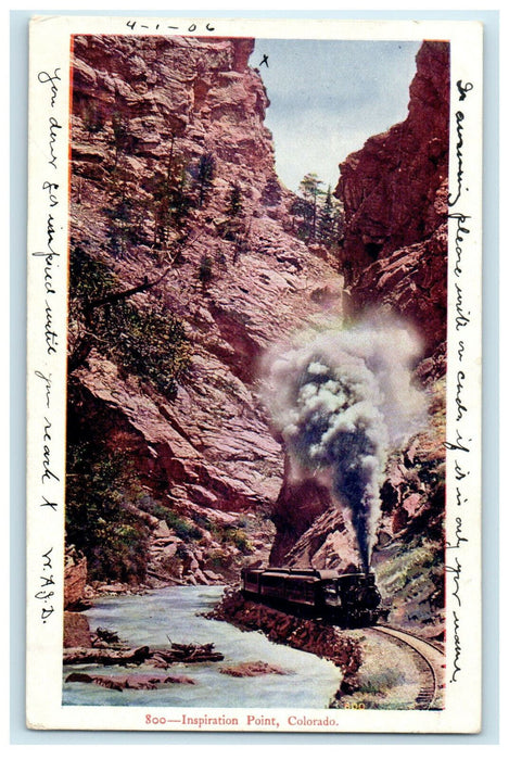 c1910s Locomotive Train in Inspiration Point Colorado CO Unposted Postcard