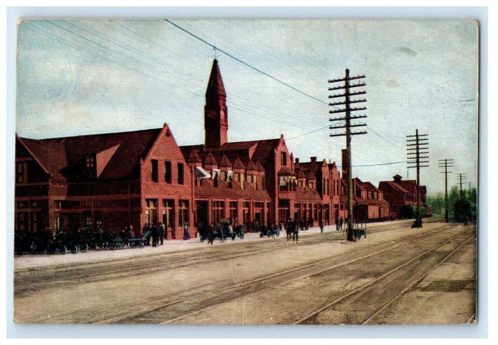 c1910s Crowds, Electric Street, Union Depot Ogden Utah UT Unposted Postcard