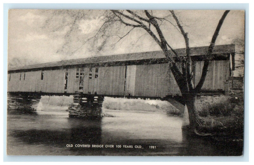 c1940's Old Covered Bridge Over 100 Years Old Vermont VT Vintage Postcard