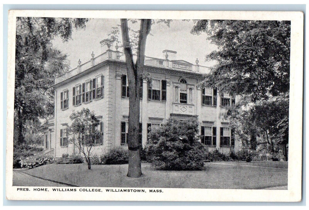 c1910's Pres Home Williams College Building Campus Williamstown MA Postcard