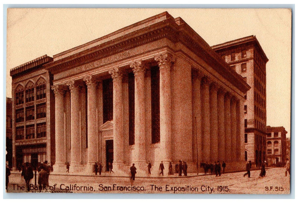 1915 The Exposition City, The Bank of California San Francisco CA Postcard