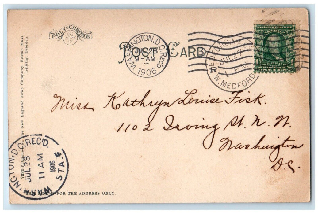 1906 Middlesex Fells Road Scene Showing Spot Pond Massachusetts MA Postcard