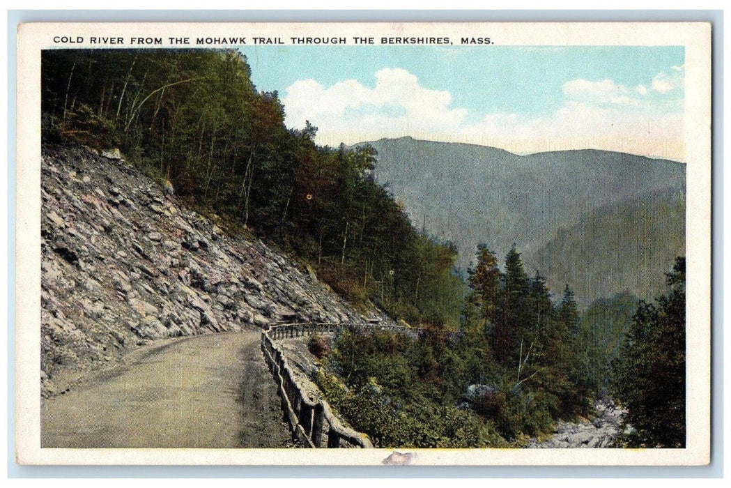 c1920's Cold River From The Mohawk Trail Through The Berkshires MA Postcard