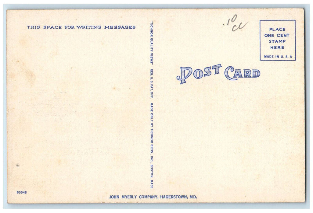 c1930's River and Boat Scene, Old Fort Frederick Hagerstown Maryland MD Postcard