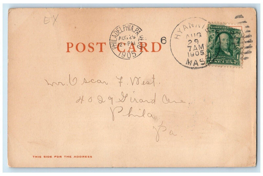 1905 Mayflower In Plymouth Harbor Boat Ship Plymouth Massachusetts MA Postcard