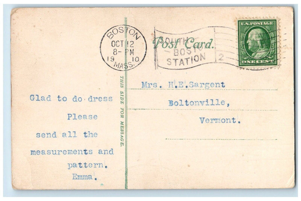 1910 Soldier's Monument On Common Cambridge Massachusetts MA Antique Postcard