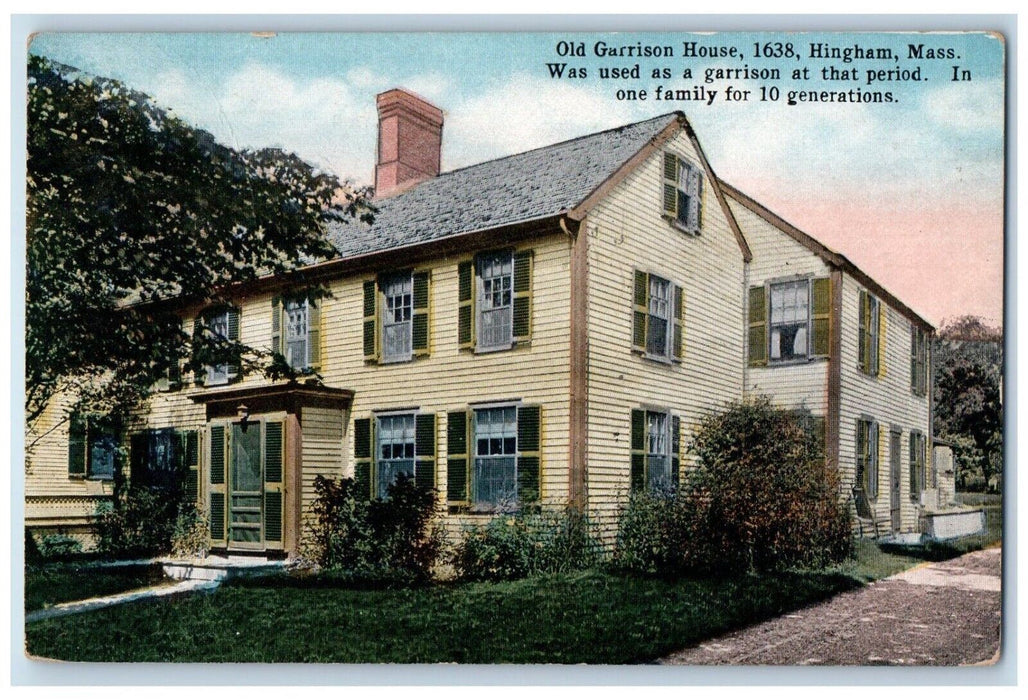 1921 Old Garrison House Hingham Massachusetts MA Posted Antique Postcard