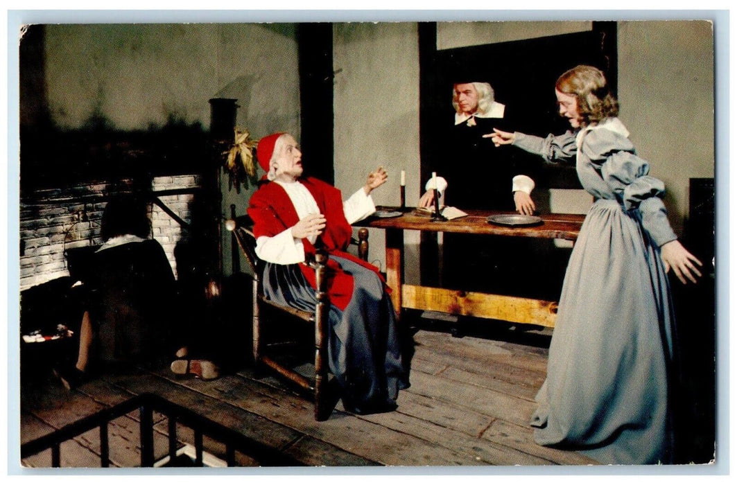 c1950's Salem Witch Trials Fireplace Massachusetts MA Unposted Vintage Postcard