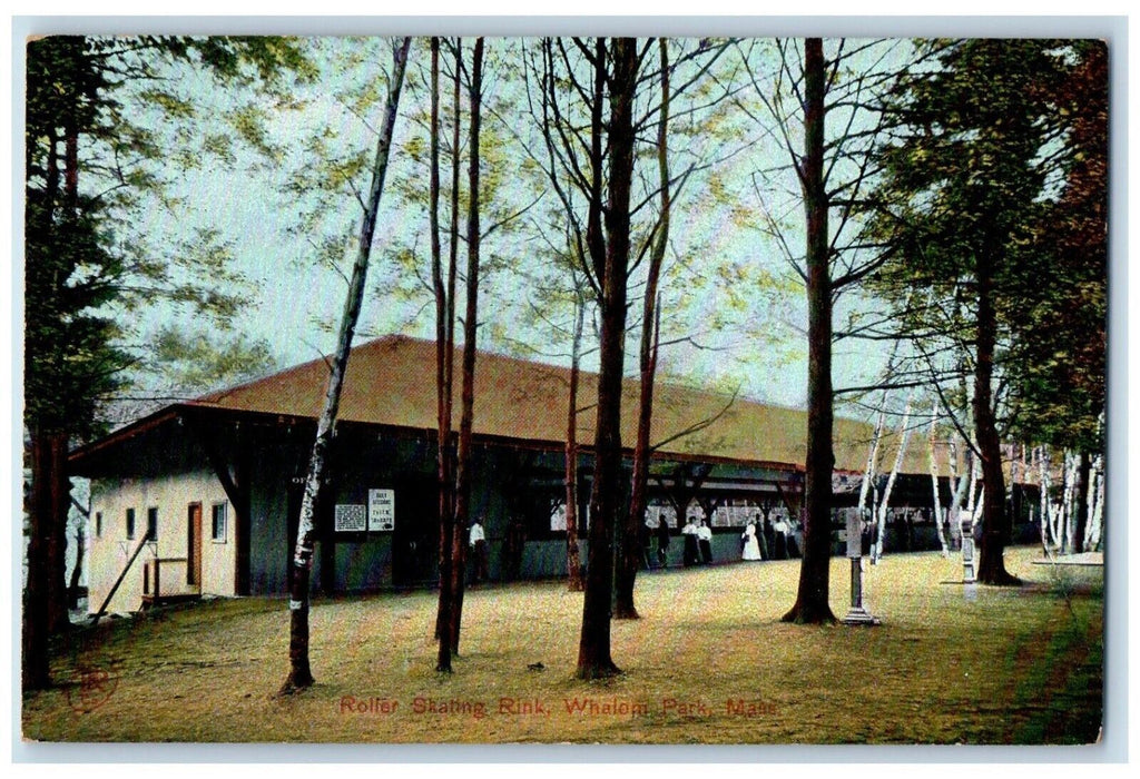 c1910's Roller Skating Rink Whalom Park Massachusetts MA Antique Postcard