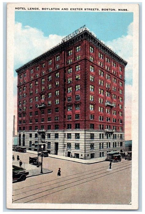 c1930's Hotel Lenox Boylston And Exeter Streets Boston Massachusetts MA Postcard