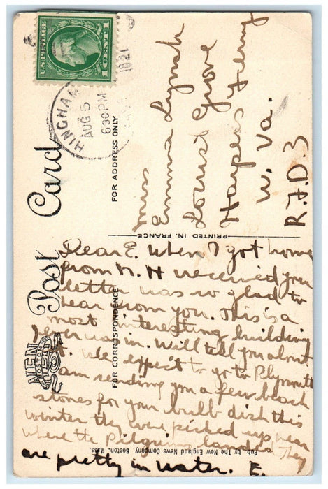1921 Old Ship Church First Parish Hingham Massachusetts MA Vintage Postcard
