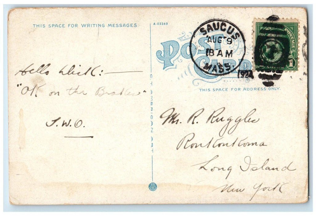 c1920's New Ocean House Swampscott Massachusetts MA Posted Vintage Postcard