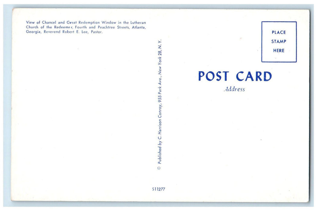 c1950's View of Chancel and Great Redemption Window, Atlanta Georgia GA Postcard