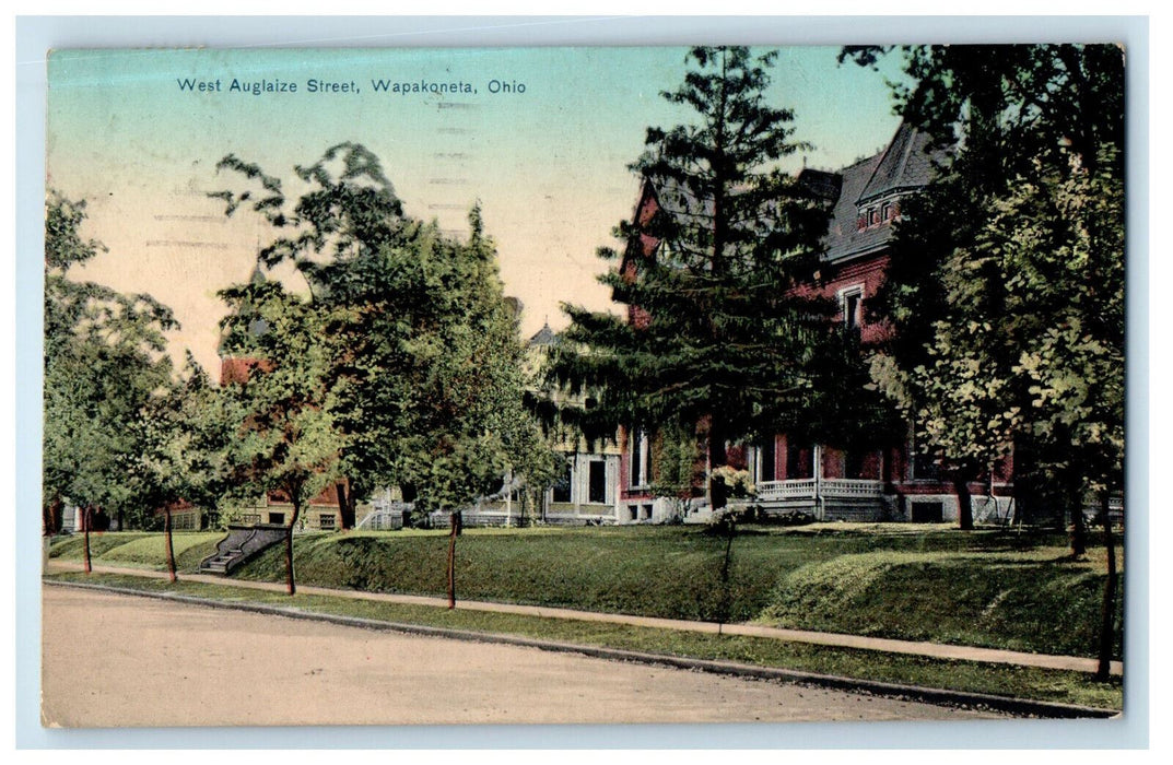 1913 West Auglaize Street, Wapakoneta Ohio OH Antique Posted Postcard