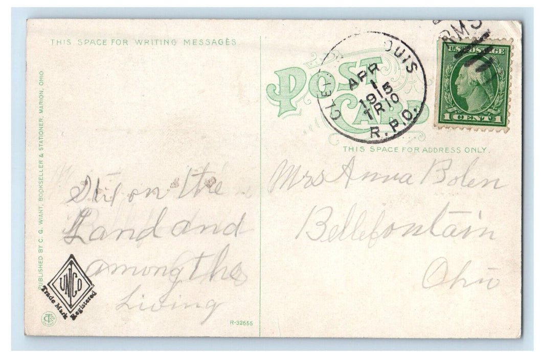 1915 Seeing The Elephants in Marion Ohio OH RPO Antique Posted Postcard