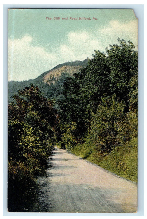 1909 The Cliff and Road Millford Pennsylvania PA Antique Posted Postcard