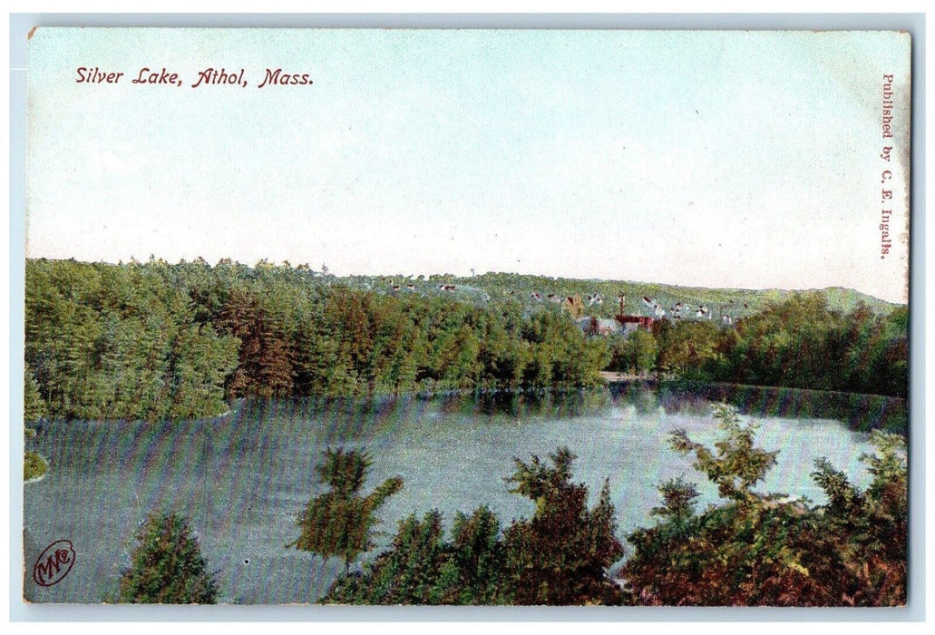 A View Of Silver Lake Trees Athol Massachusetts MA Unposted Antique Postcard