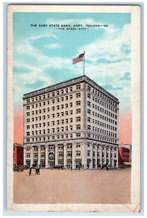 c1920's The Gary State Bank "The Steel City" Gary Indiana IN Unposted Postcard