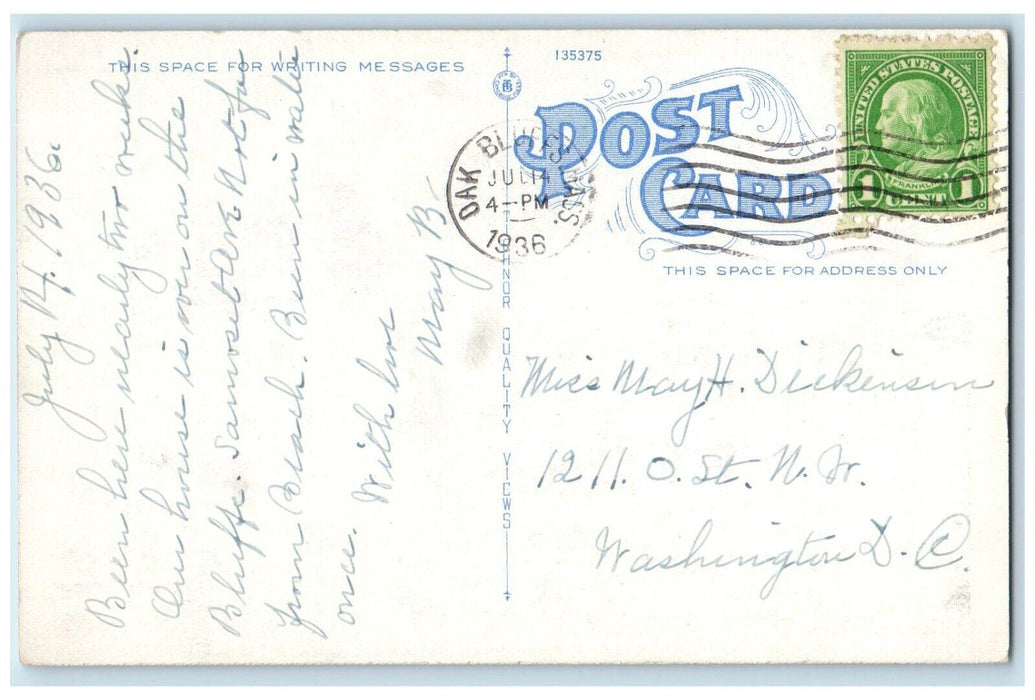 1936 Gay Head Light Marthas Vineyard Massachusetts MA Posted Vintage Postcard