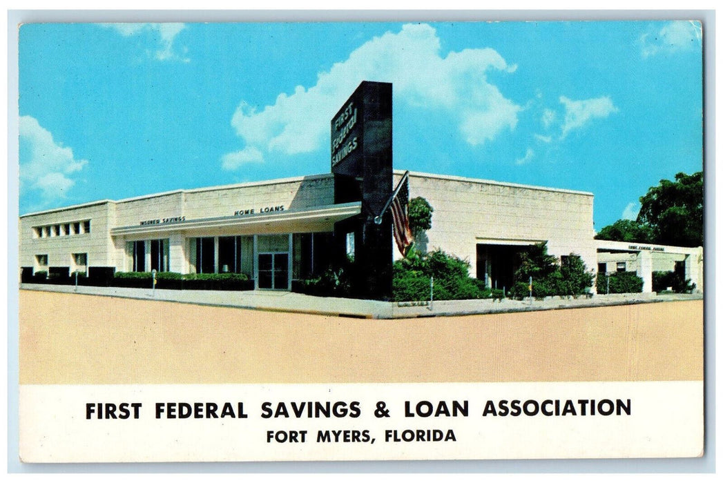 c1960's First Federal Savings & Loan Association Fort Myers Florida FL Postcard