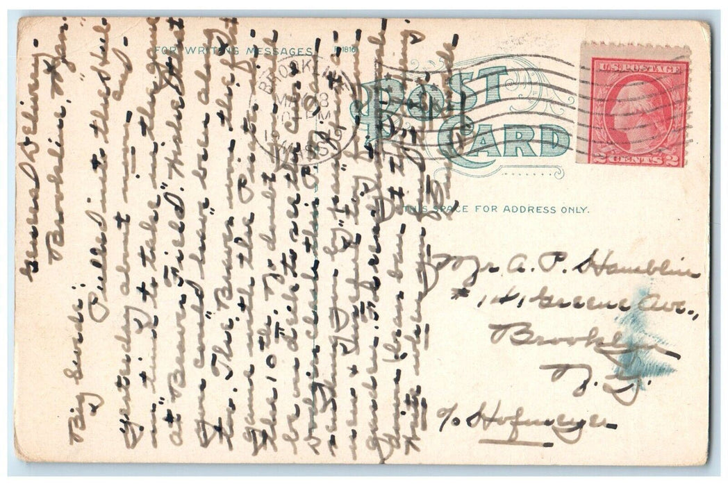 1919 View Of Rollstone Boulder Fitchburg Massachusetts MA Antique Postcard