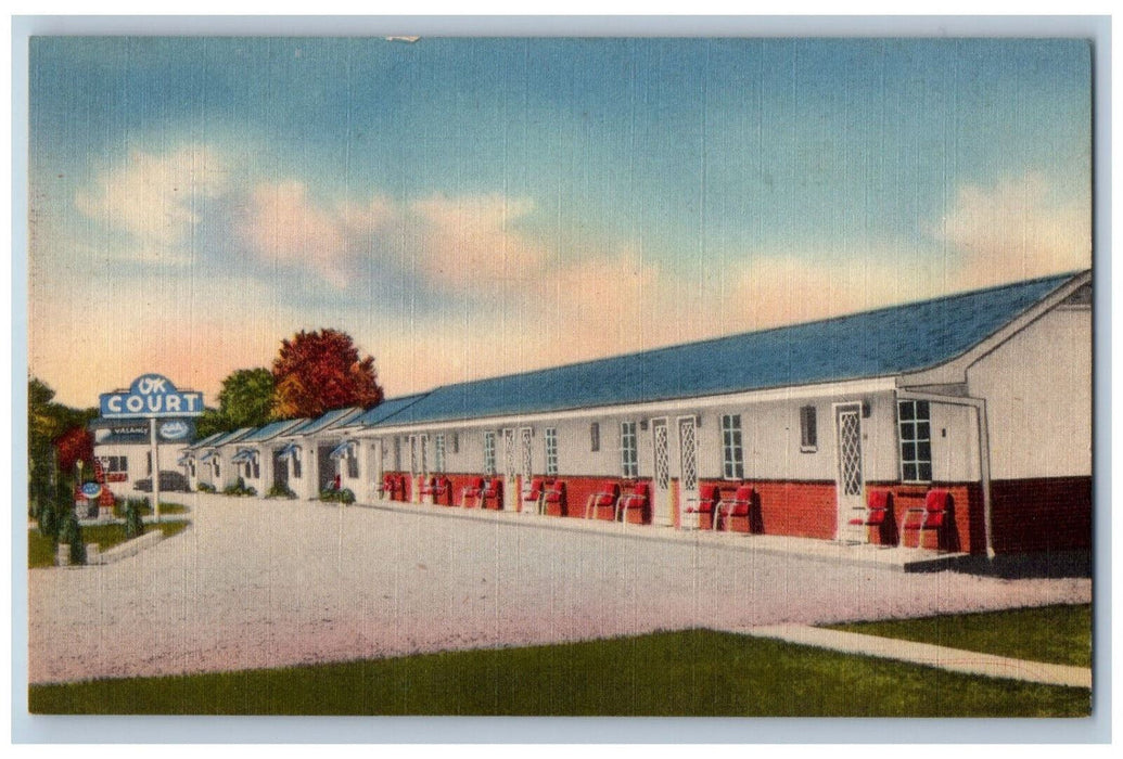 c1930s O.K. Court Bonnieville Kentucky KY Vintage Unposted Postcard