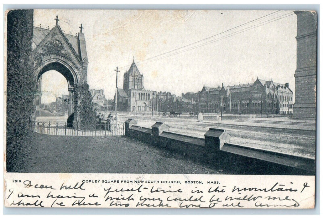 1907 Copley Square From New South Church Boston Massachusetts MA Postcard