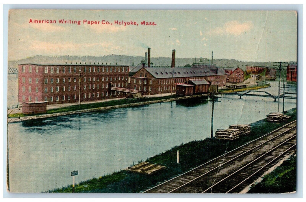 c1910's American Writing Paper Co. Holyoke Massachusetts MA Antique Postcard