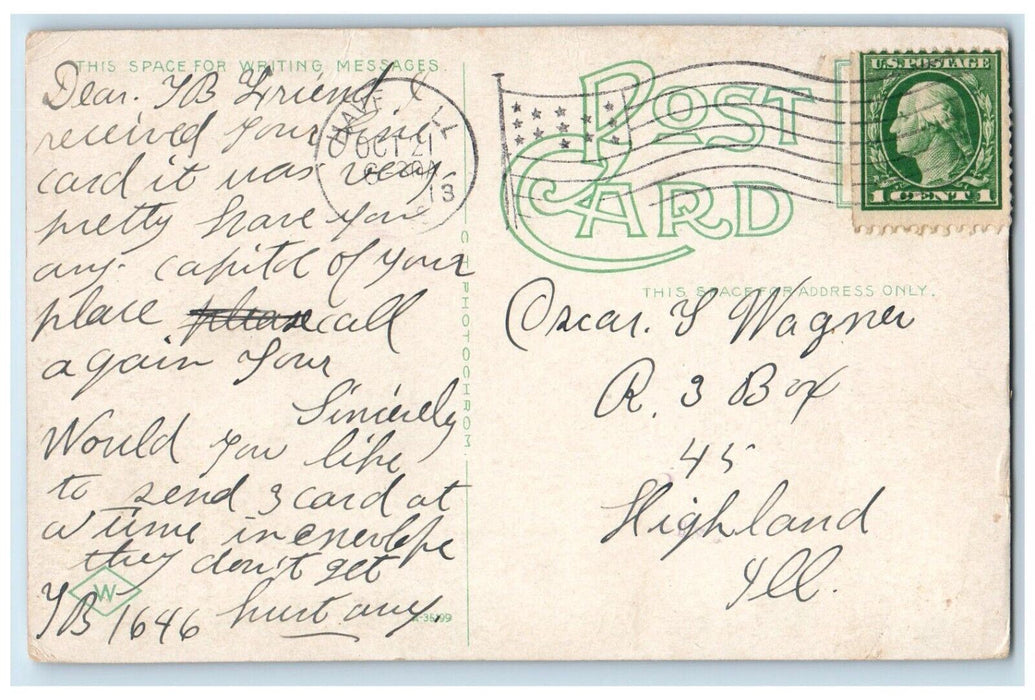 1913 Albert Barlett School Haverhill Massachusetts MA Posted Antique Postcard