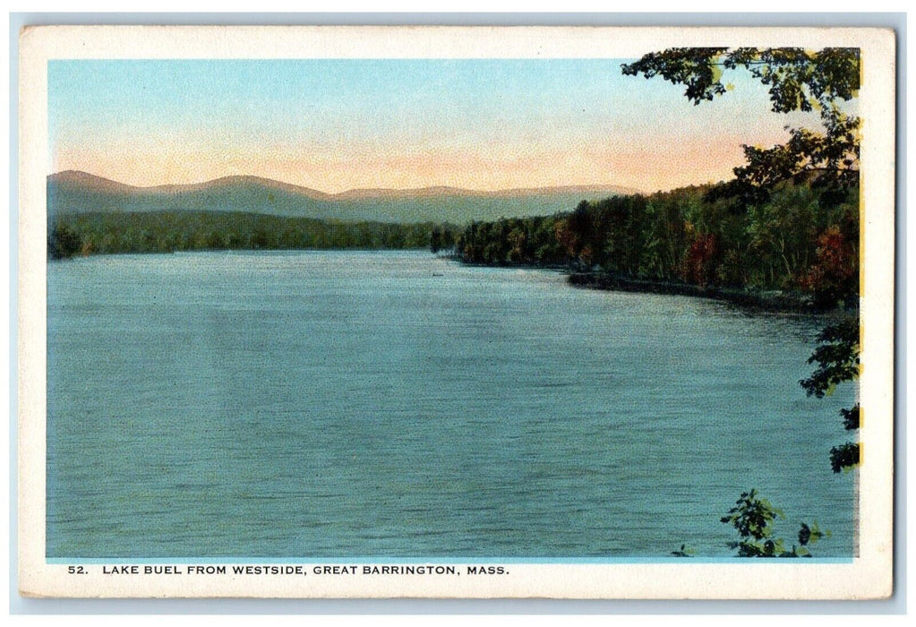 c1910's Lake Buel From Westside Great Barrington Massachusetts MA Postcard