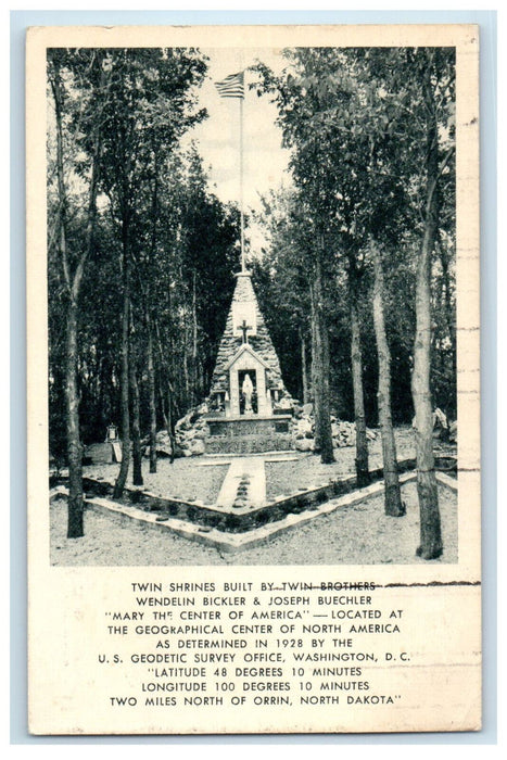 1969 Twin Shrines Built By twin Brothers, Orrin North Dakota ND Postcard