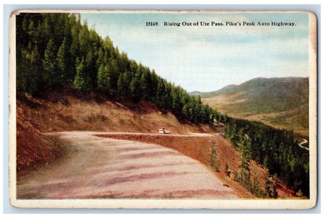 c1920's Rising Out Of Ute Pass Pike's Peak Auto Highway Colorado CO Postcard