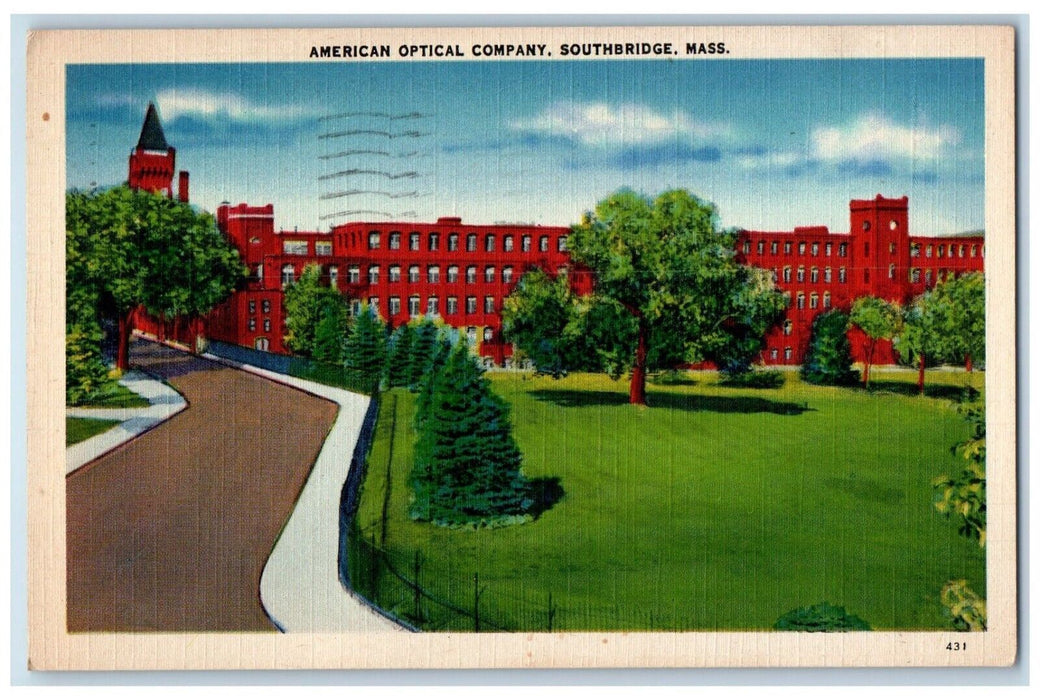 1945 American Optical Company Southbridge Massachusetts MA Vintage Postcard