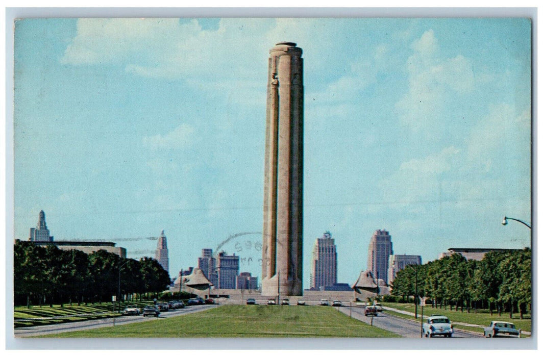 1965 Magnificent Liberty Memorial Overlooking Kansas City MO Postcard