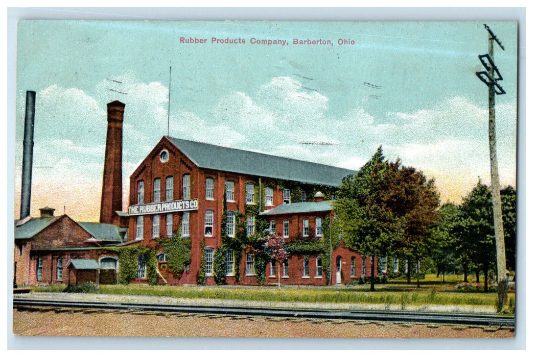 1910 Building of Rubber Products Company, Barberton Ohio OH Postcard