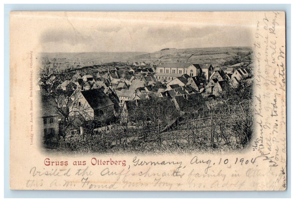 1904 Gruss Aus Otterberg Verbandsgemeinde Germany Garrett IN Postcard