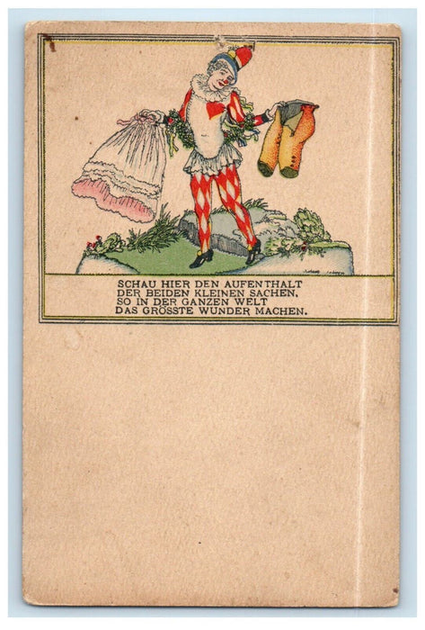 c1910's Valentine Robert Philippi Austria Clown Unposted Antique Postcard