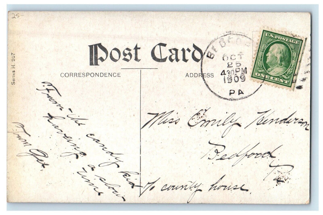 1909 The Stenographers Hat Girl With Big Hat Studio Portrait Antique Postcard