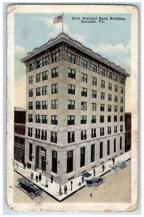 1918 First National Bank Building Roanoke Virginia VA Posted Postcard