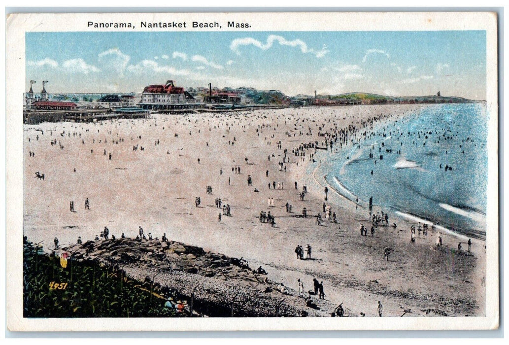 1917 View Of Panorama Nantasket Beach Massachusetts MA Posted Antique Postcard