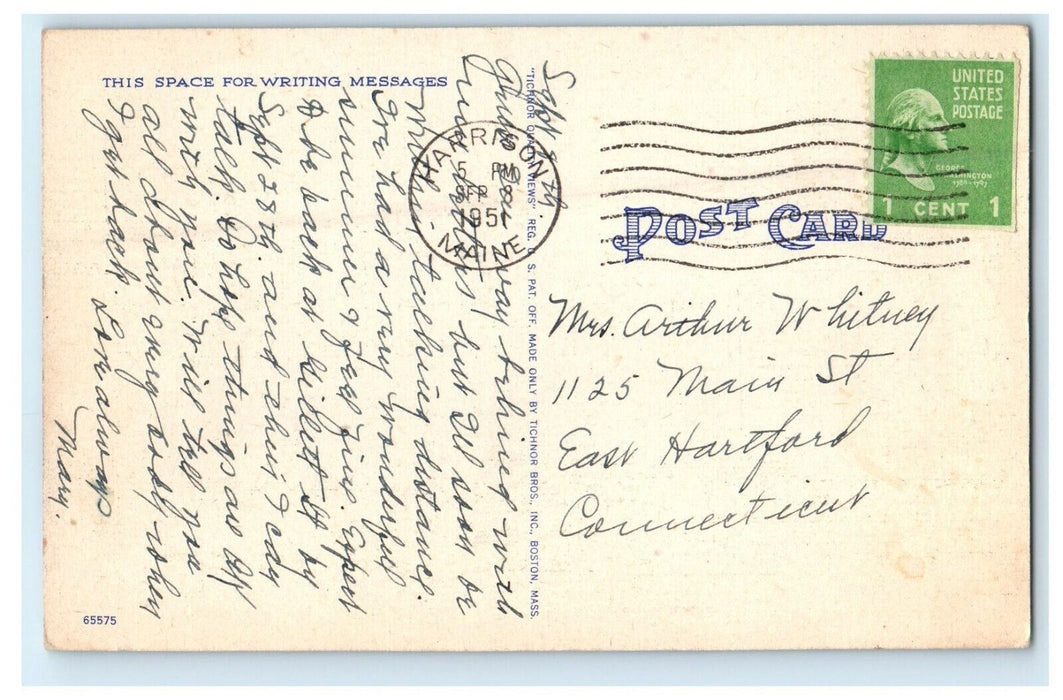 1951 Pennesseewassee Lake from Crochet's Ridge, Norway Maine ME Posted Postcard