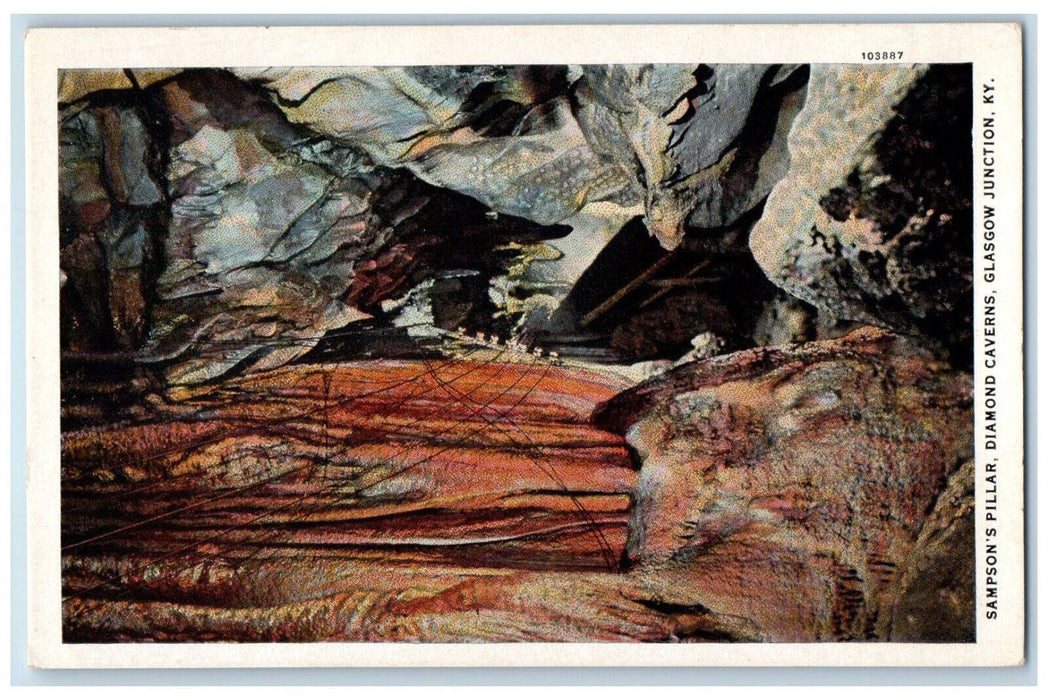 1939 Sampson's Pillar Diamond Caverns, Glasgow Junction Kentucky KY Postcard