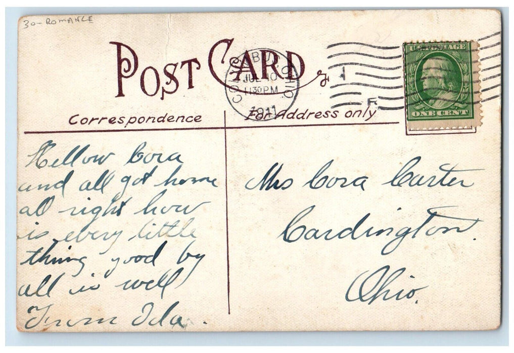1911 Girl Bath Tub I am Ready to Start Something Romance Posted Antique Postcard