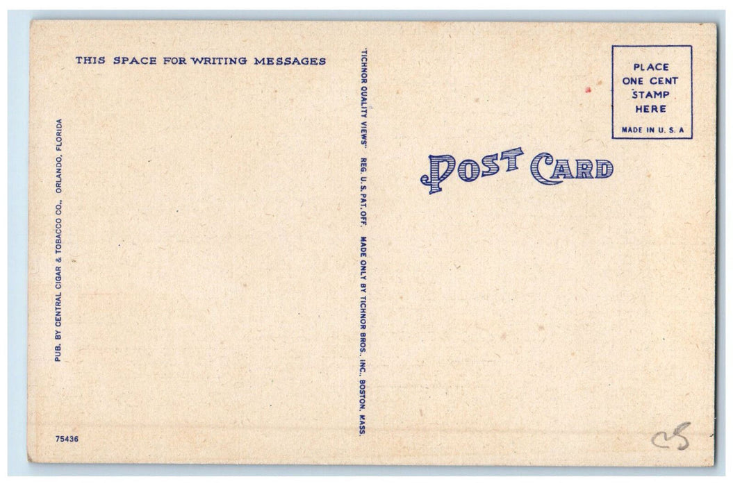 c1940's First National Bank, Woolworth, Drugstore Orlando Florida FL Postcard