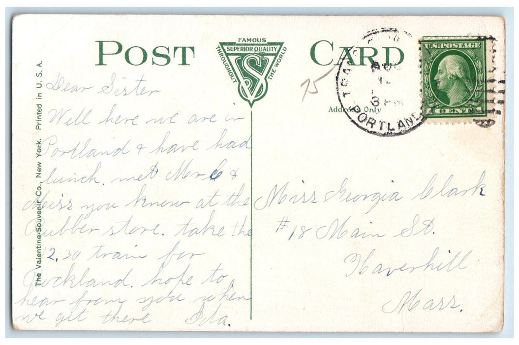c1920's Fidelity Trust Building Portland Maine ME Valentine-Souvenir Co Postcard