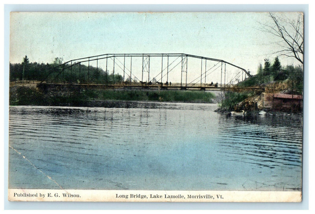 1910 Lake Bridge, Lake Lamoile, Morrisville Vermont VT Posted Antique Postcard