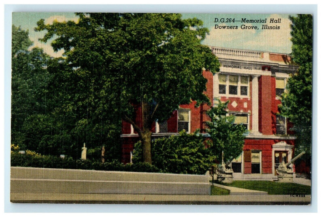 c1905 Memorial Hall Downers Grove Illinois Antique Unposted Postcard