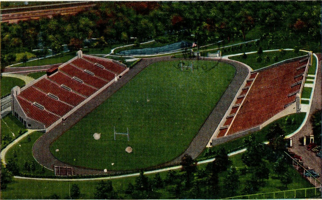 c1930s Fawcett Stadium, Canton Ohio OH Vintage Posted Cancel Postcard