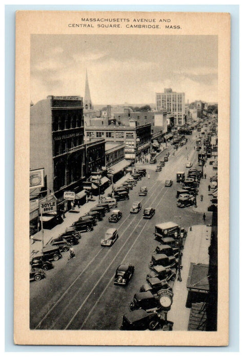 Massachusetts Avenue And Central Square Cambridge Massachusetts MA Postcard