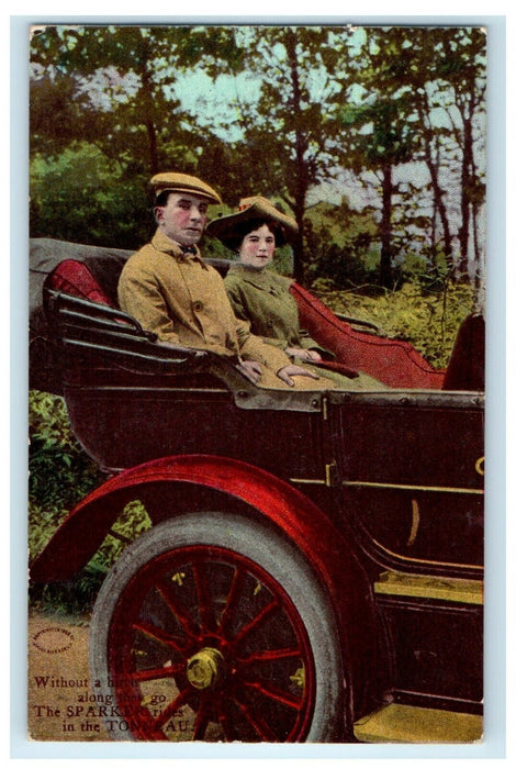 1910 Tonneau Antique Classic Car Sparker Southerlin Oregon Funny Humor Postcard